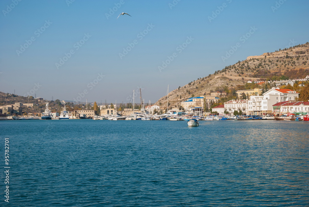View of Balaklava Bay at Sevastopol in Crimea
