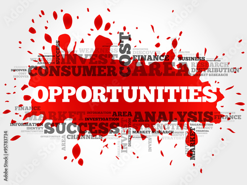 Opportunities word cloud, business concept