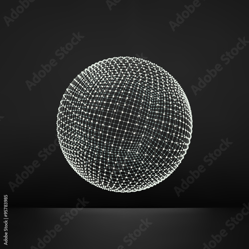 3d Sphere. Global Digital Connections. Technology Concept.  © Login