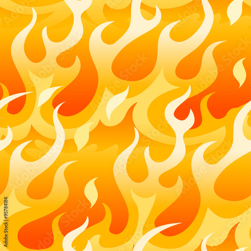 Bright orange flames.