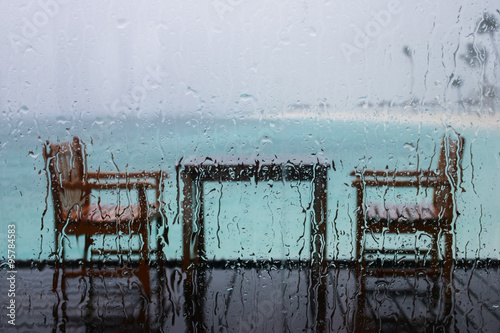 Table for Two, in a Rainy Day in Maldives