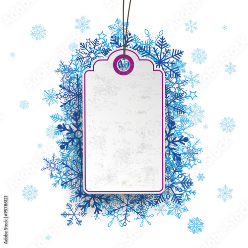 Price Sticker Blue Snowflakes