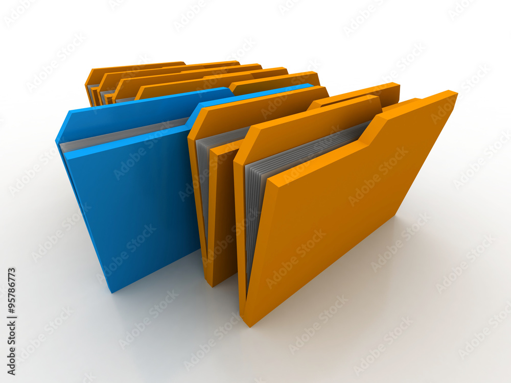 3d rendering File folders 