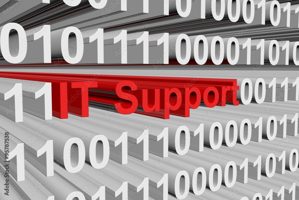 information technology support is presented in the form of binary code