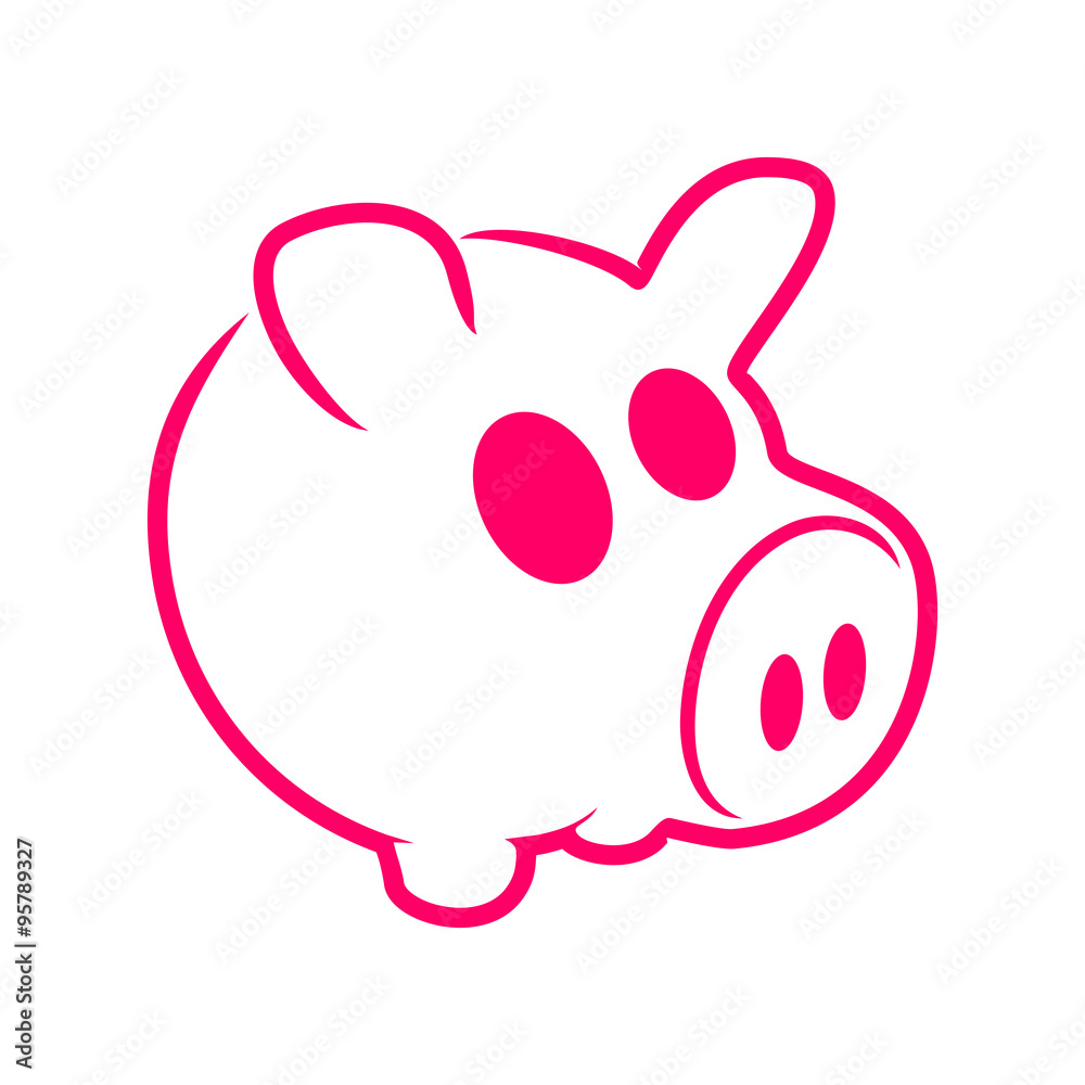Fototapeta premium Cute Pig Illustration