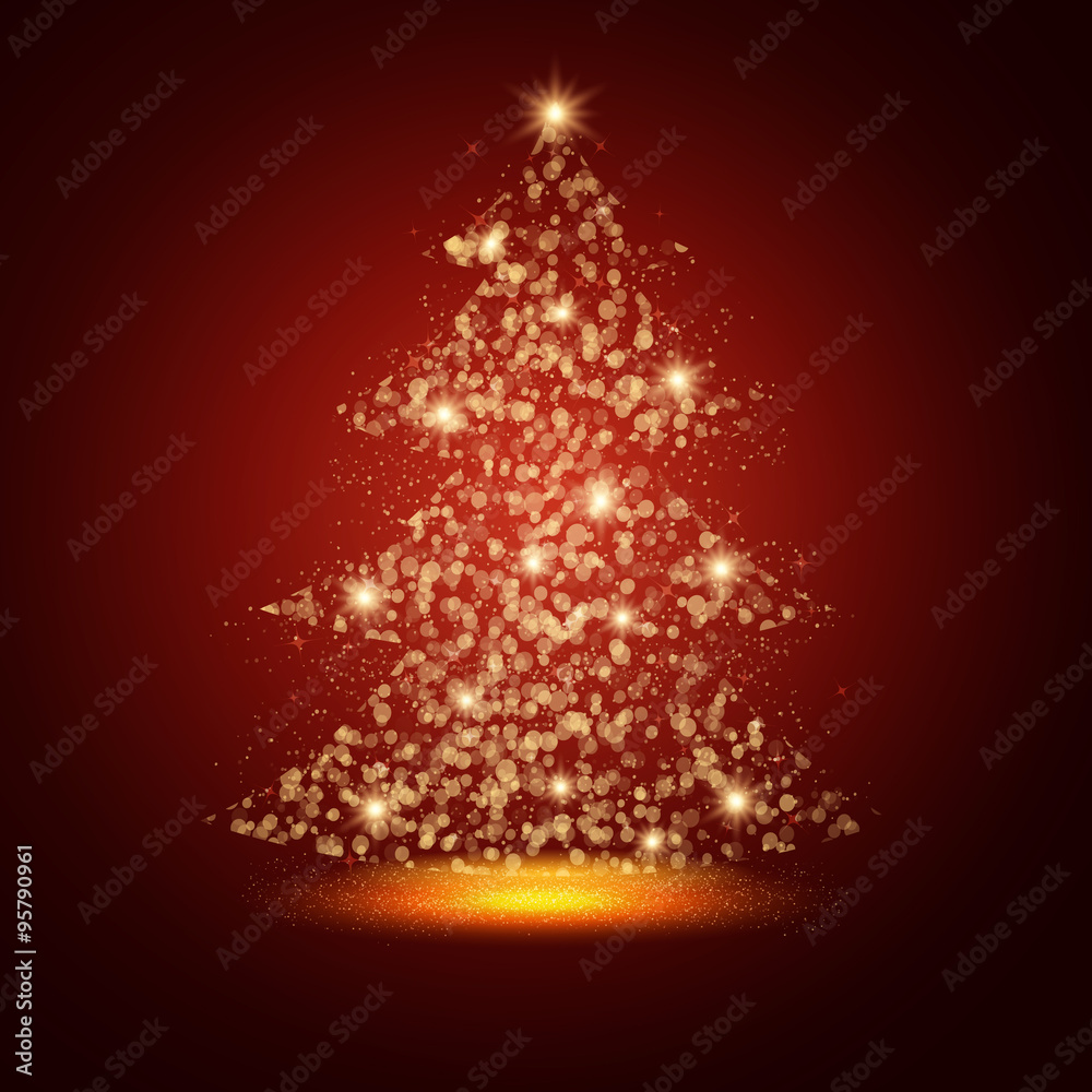 Shining Bright Christmas Tree. Celebration Card Shining Bright Christmas Tree. Celebration Card