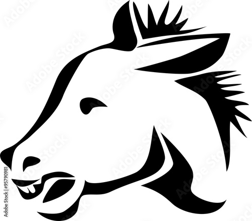 head of donkey - stylized illustration
