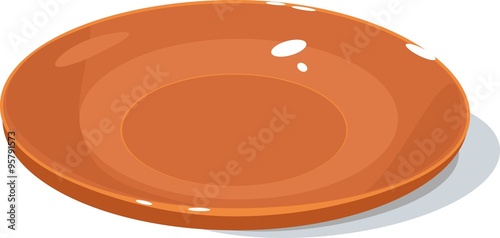 earthenware dish on white background