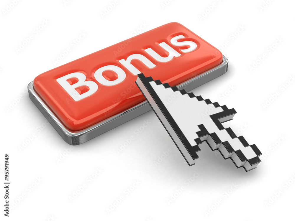 Cursor and button bonus. Image with clipping path Cursor and button bonus. Image with clipping path