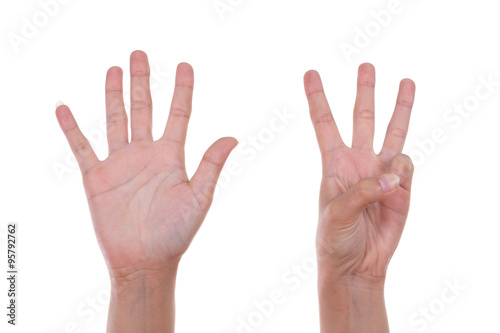 hands show the number eight