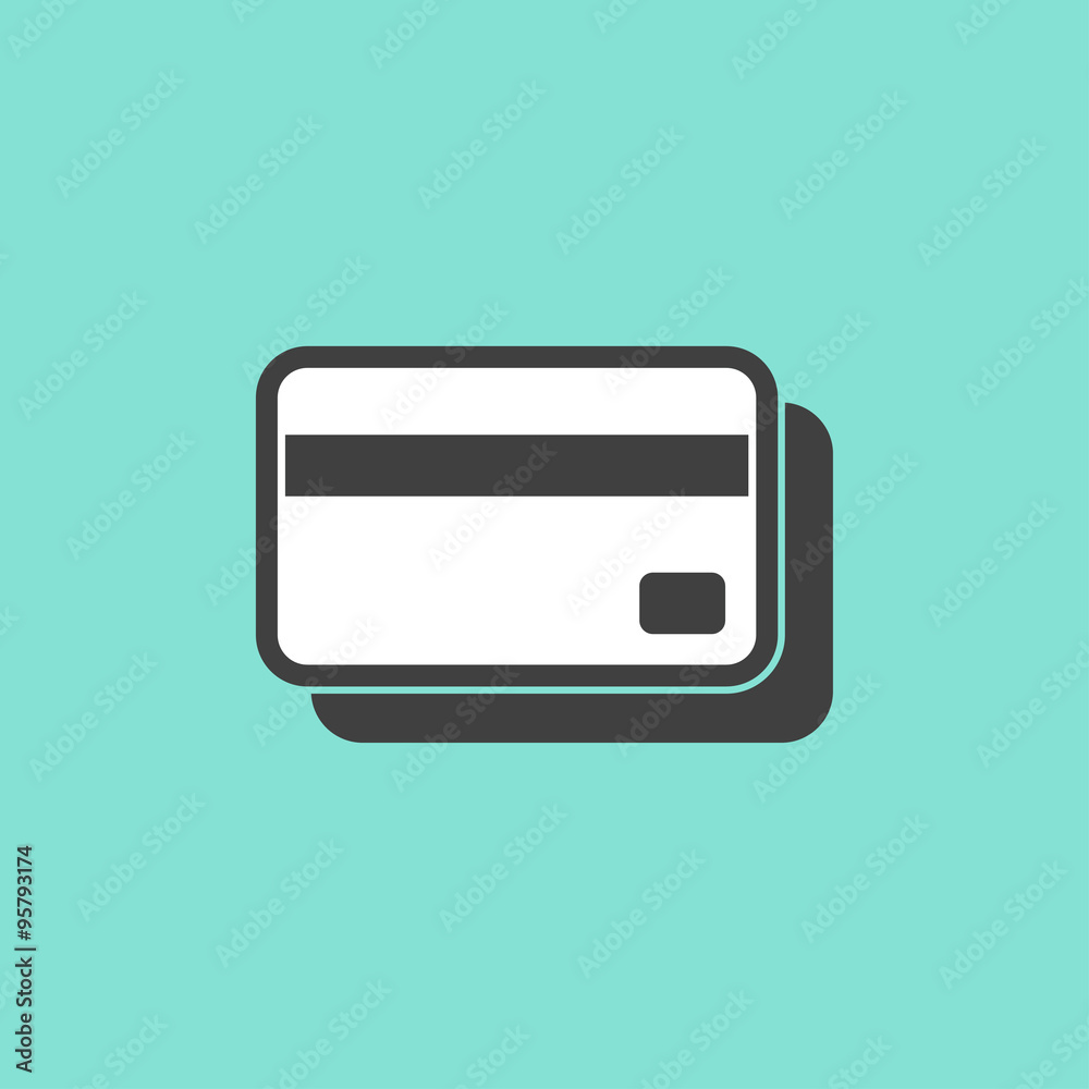 Credit card icon. Credit card icon.
