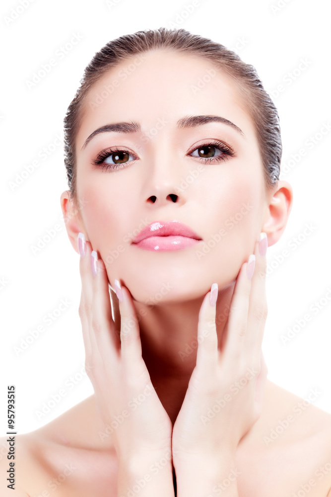 Pretty woman on a white background, isolated Pretty woman on a white background, isolated