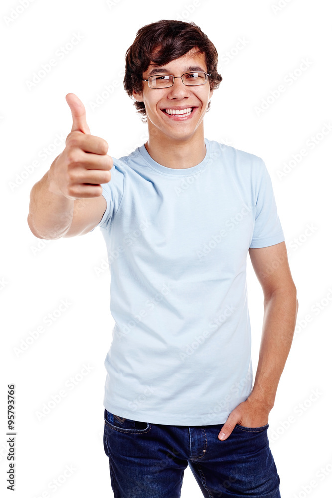 Guy showing thumb up sign Guy showing thumb up sign