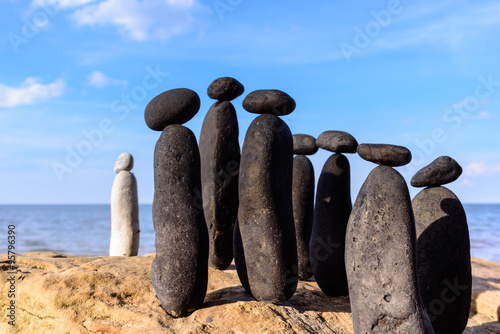 Black and white stones photo