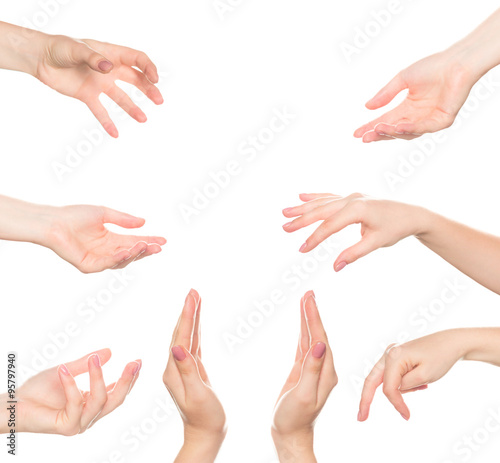 Collage of woman hands