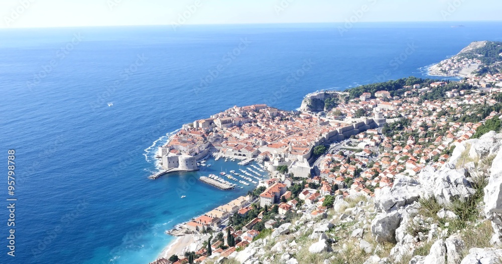 top view of Old Town of Dubrovnik top view of Old Town of Dubrovnik