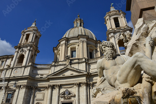 Santa Agnese Church with Fountain of Four River