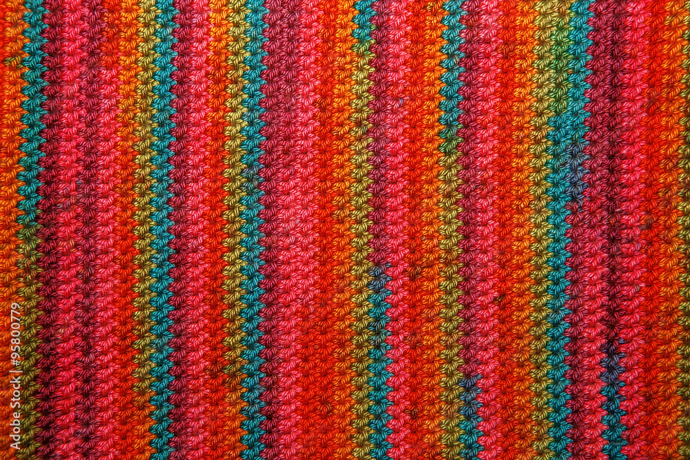 Colorful knitting background close up