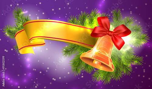 Christmas bell with a gold ribbon