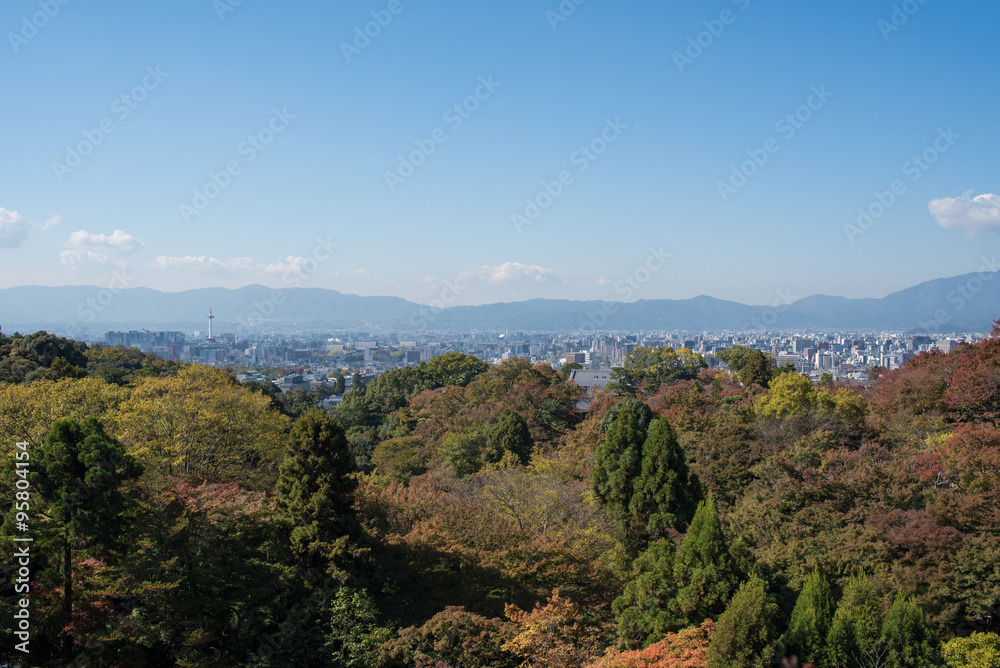 Naklejka premium View from Kiyomizu-dera Temple at noon