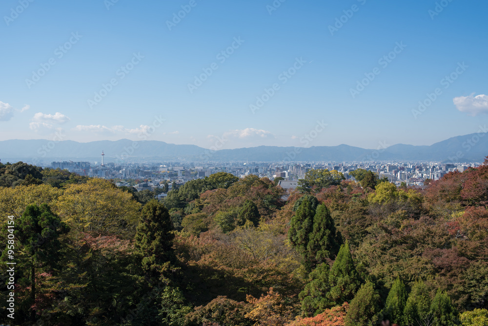 View from Kiyomizu-dera Temple at noon
