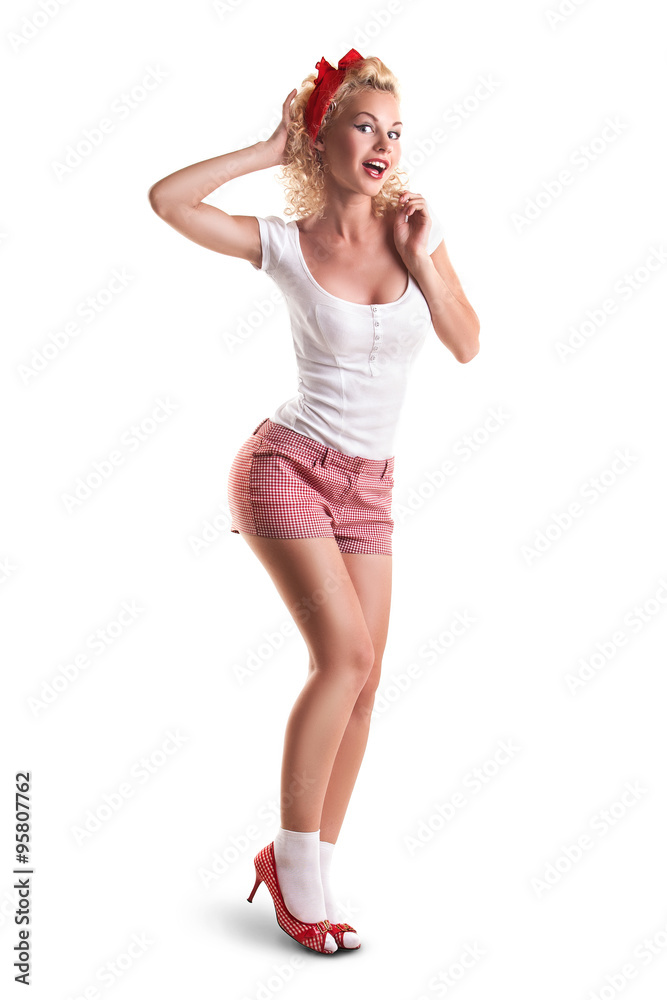 Fototapeta premium beautiful pinup girl with pretty smile