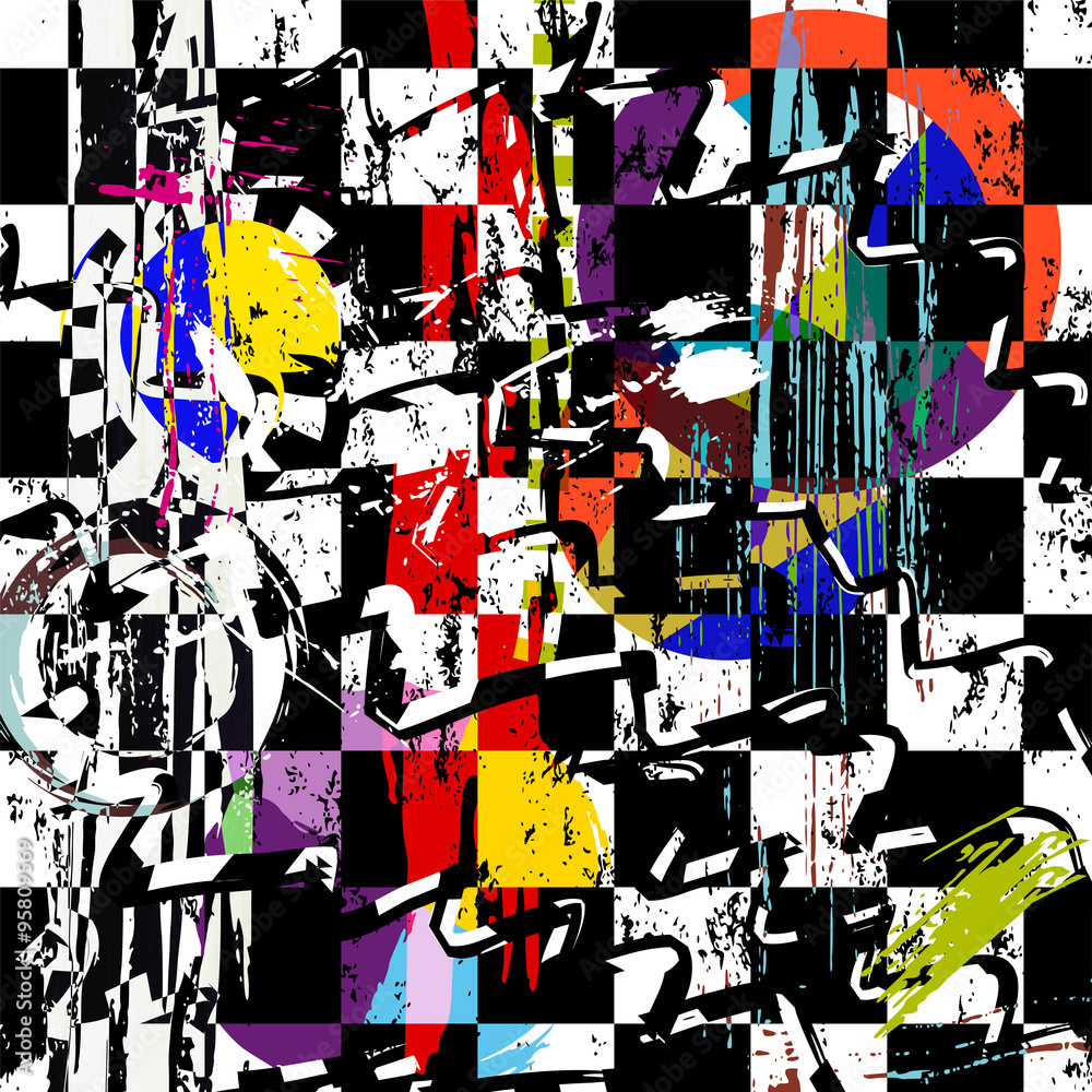 Fototapeta premium abstract background composition, with strokes, splashes and circ