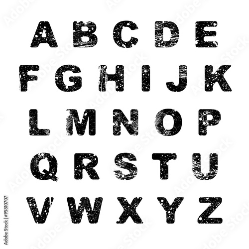 Vector stained alphabet