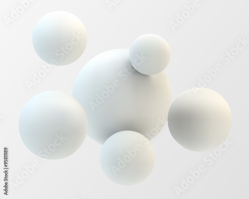 Abstract 3D white spheric background. Vector illustration