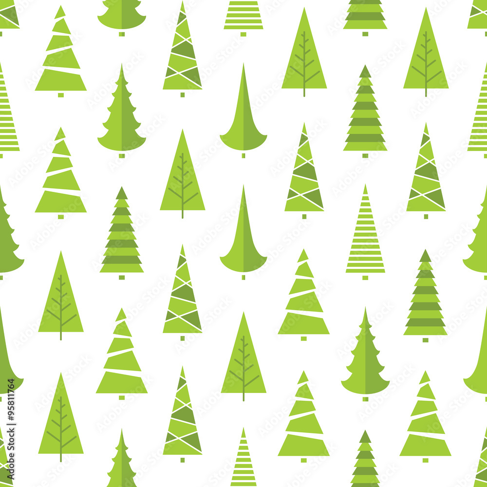 vector seamless pattern with stylized Christmas trees