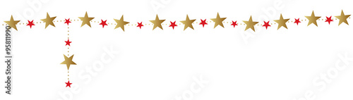 golden red star element