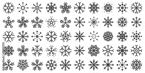 Winter Snowflakes grey