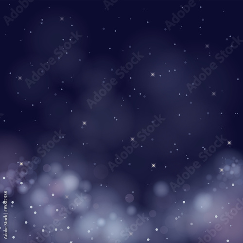 vector glittering stars on bokeh background