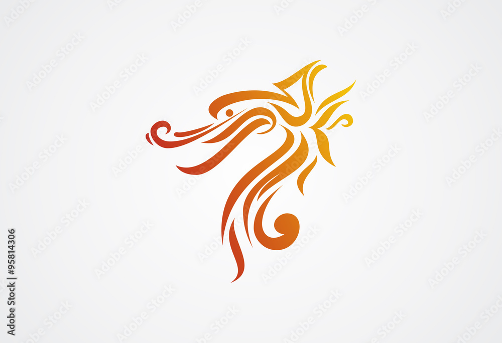 Obraz premium Dragon patern logo vector