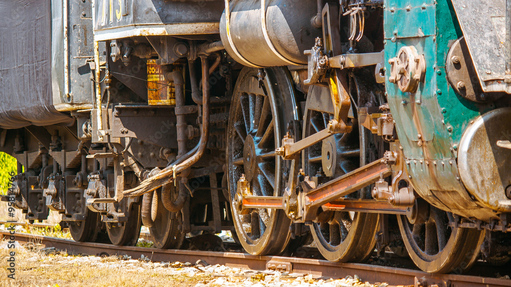 Steam locomotive wheels, 2014.