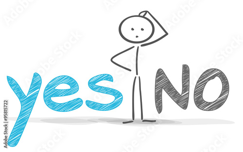 stickman yes no blue