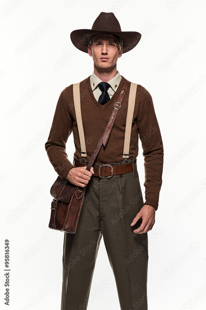Ranger uniform fashion man against white background. Ranger uniform fashion man against white background.