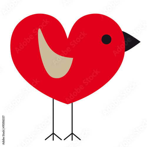 Twitter, bird and red heart