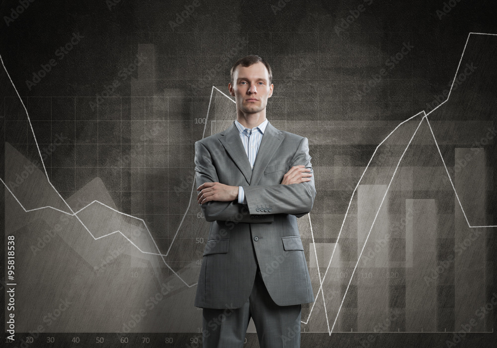 Confident businessman sure in success Confident businessman sure in success