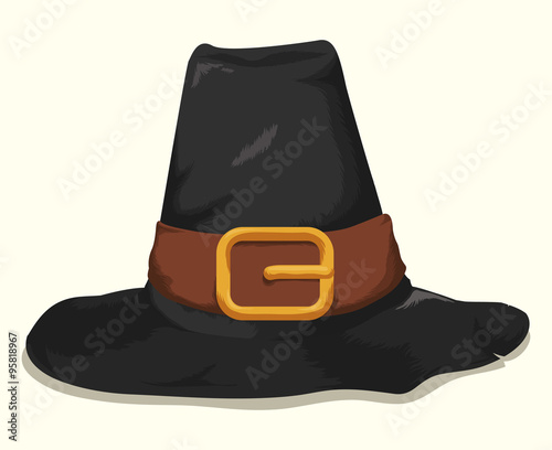 Isolated Pilgrim Hat, Vector Illustration