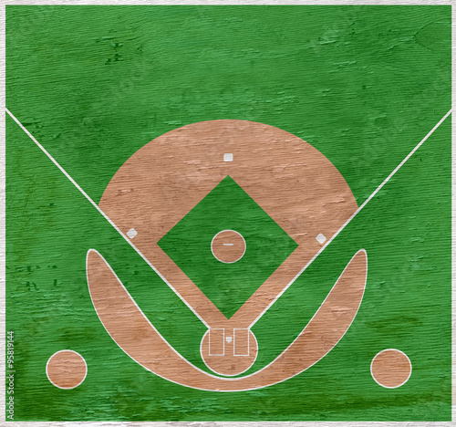 Принти на полотні baseball diamond design on wood grain texture