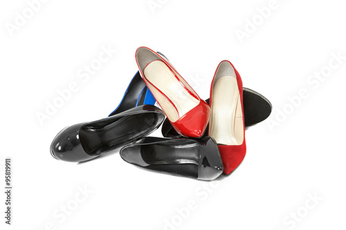 shoes over white background