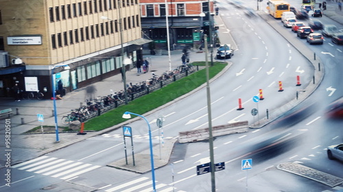 Malmo trafficVehicle cars people Motion timelapse