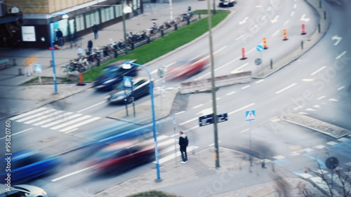 Malmo trafficVehicle cars people Motion timelapse