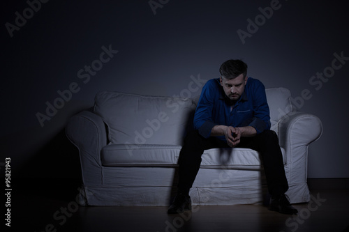Hopeless man on the sofa