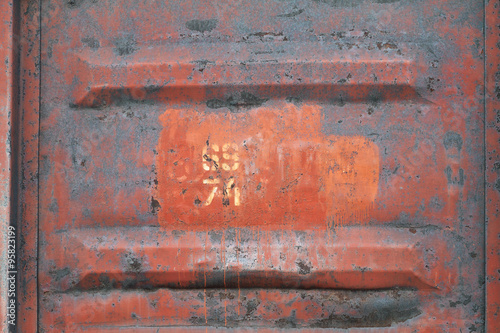 old freight wagon. texture of rusty painted metal 