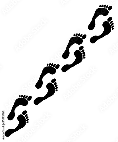 Fussspuren silhouette schwarz