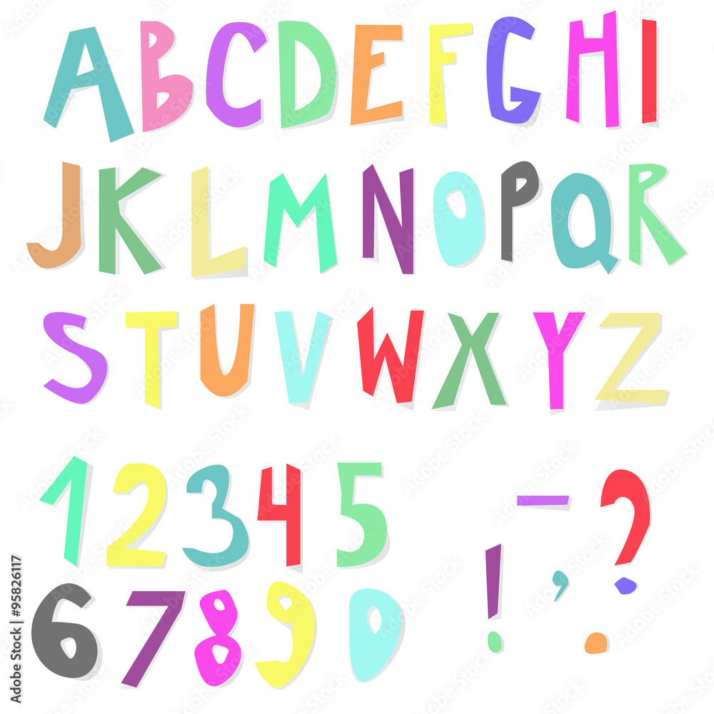 Doodle colorful alphabet