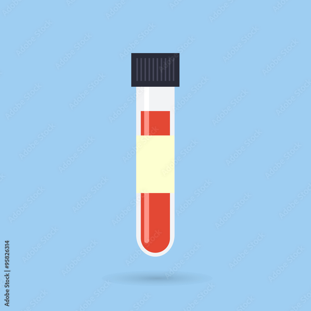 Test-tube icon with sample of blood