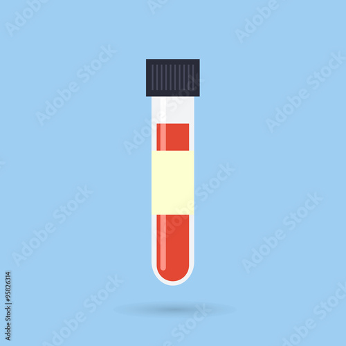 Test-tube icon with sample of blood